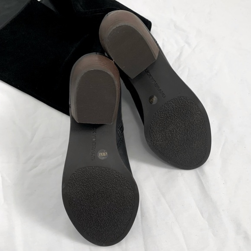 Lucky Brand Black Suede Tall Leather Boots - Picture 6 of 8